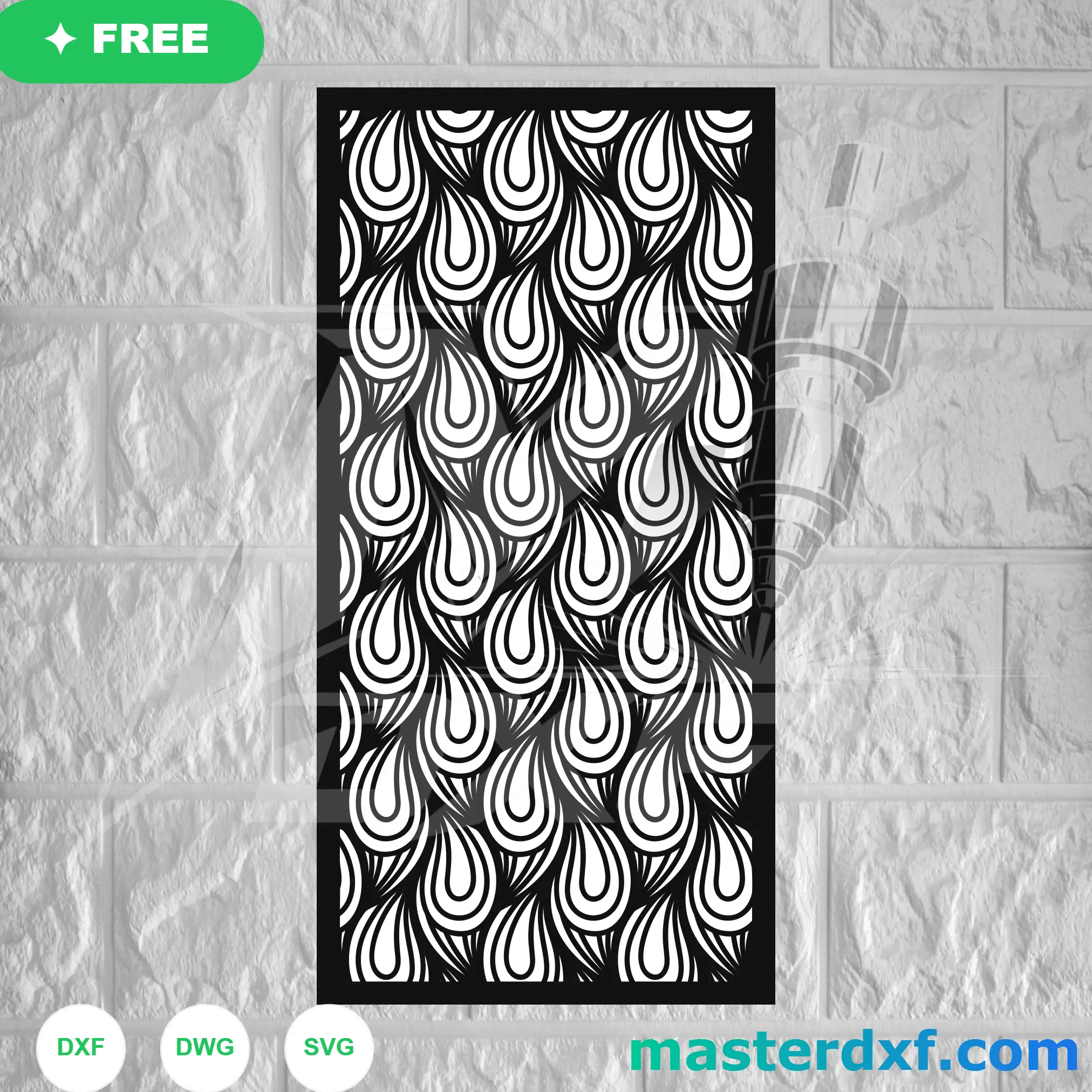 Continuous Organic Fluid Water Drop Mosaic Screen DXF File